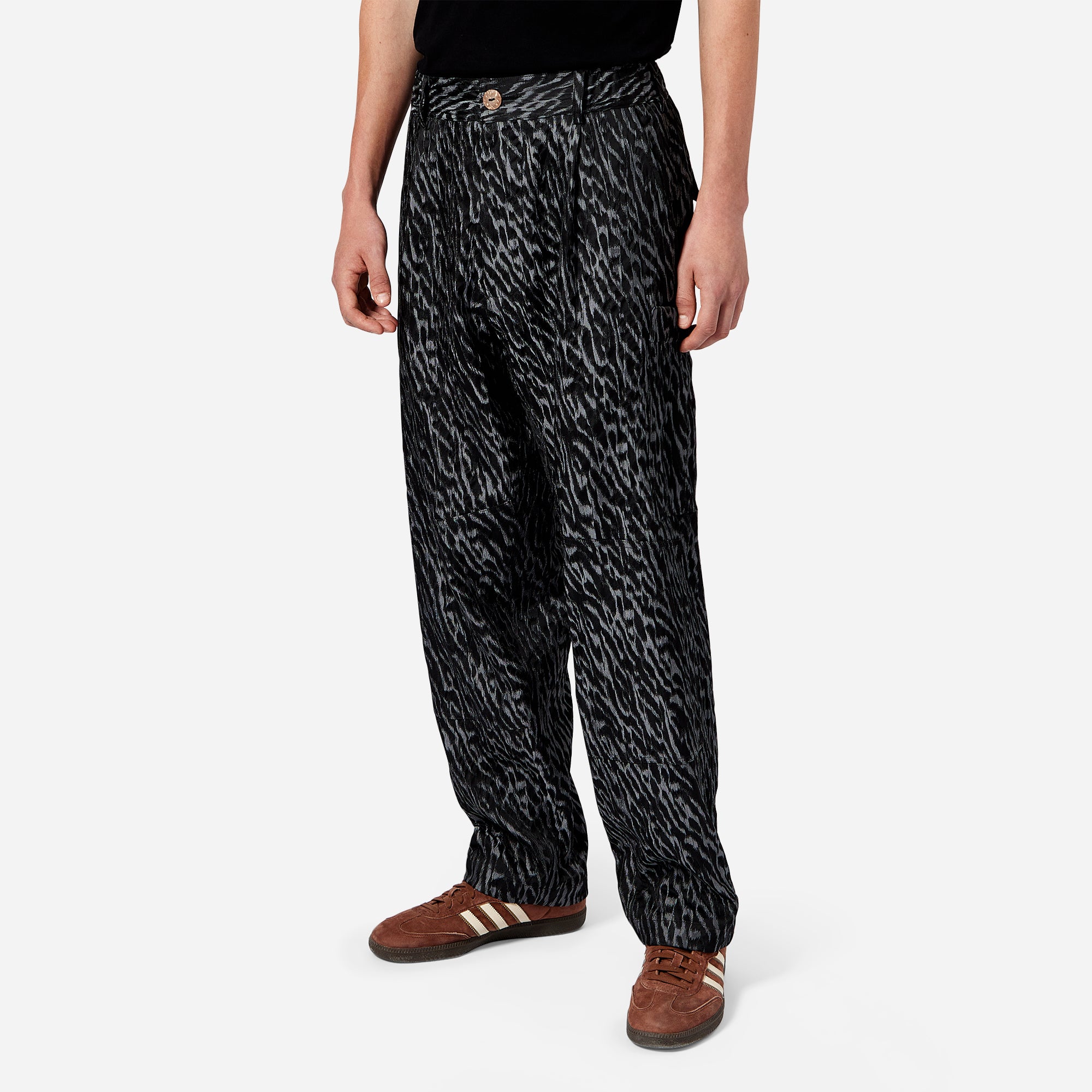 Black & Silver Cargo Trousers