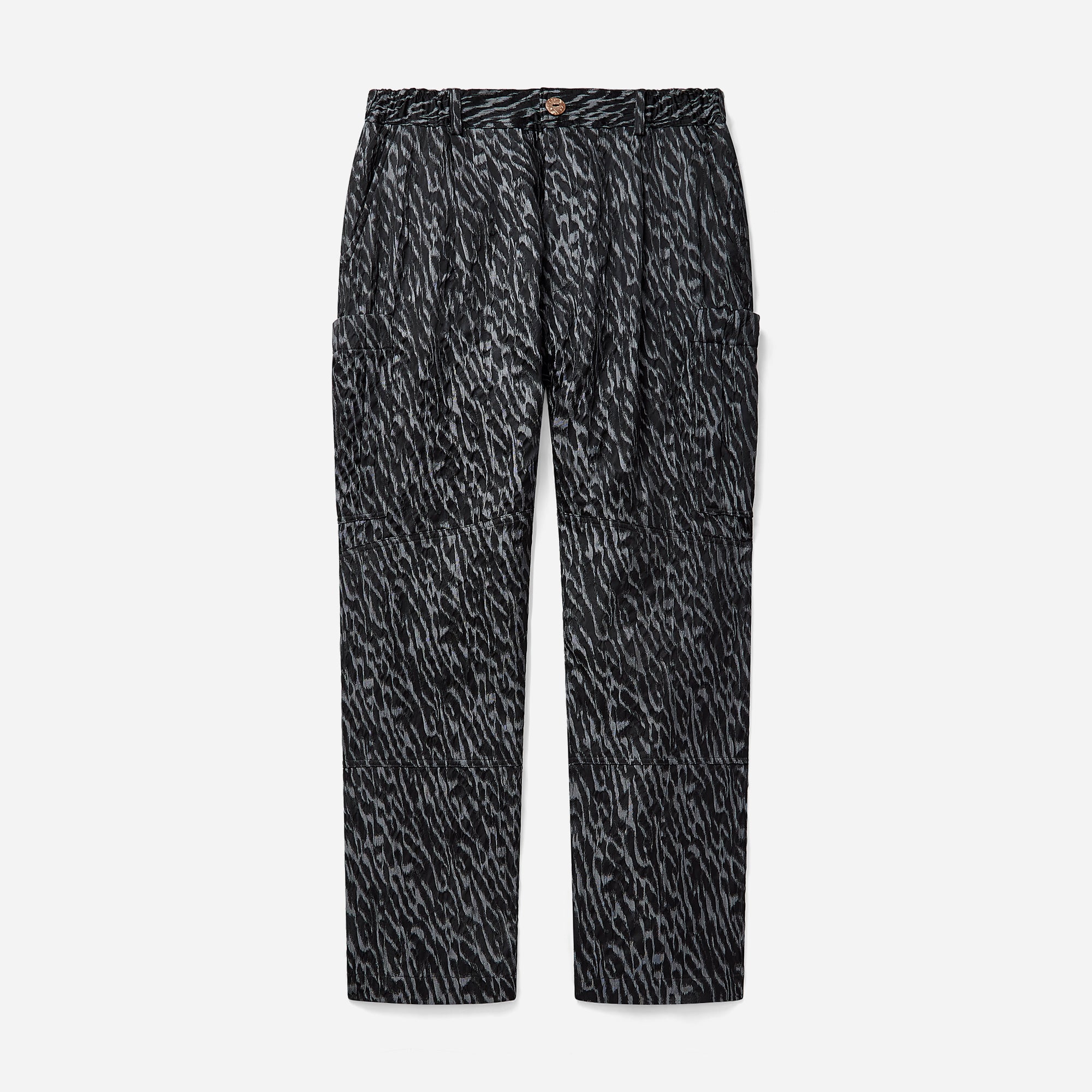 Black & Silver Cargo Trousers