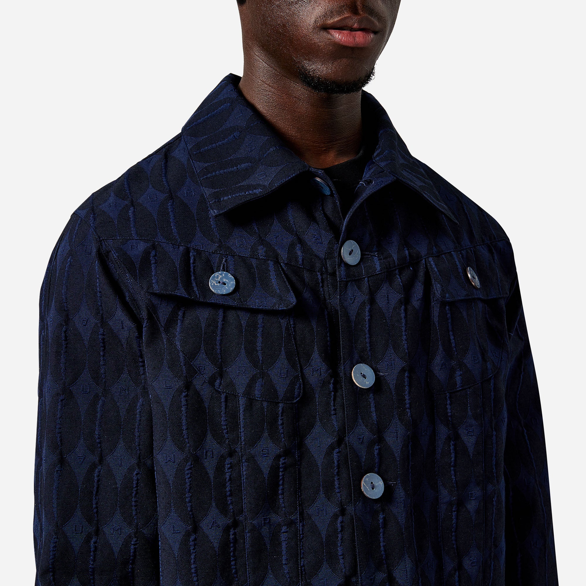 Navy Monogram Work Jacket