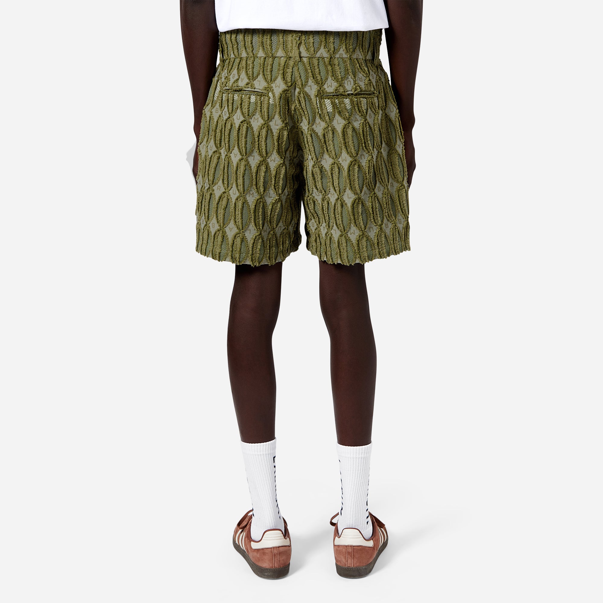 Green Monogram Tailored Shorts