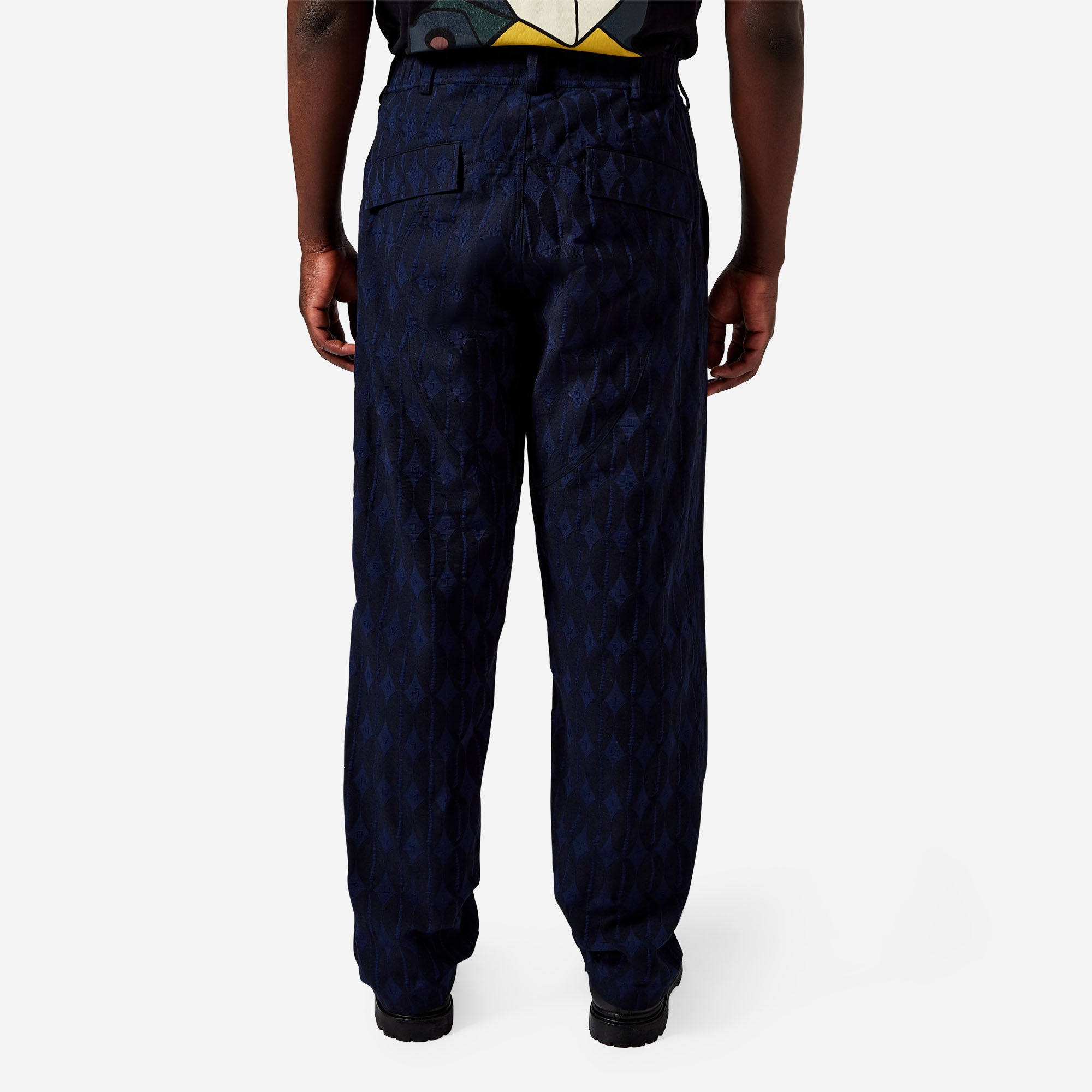 Navy Monogram Cargo Trousers