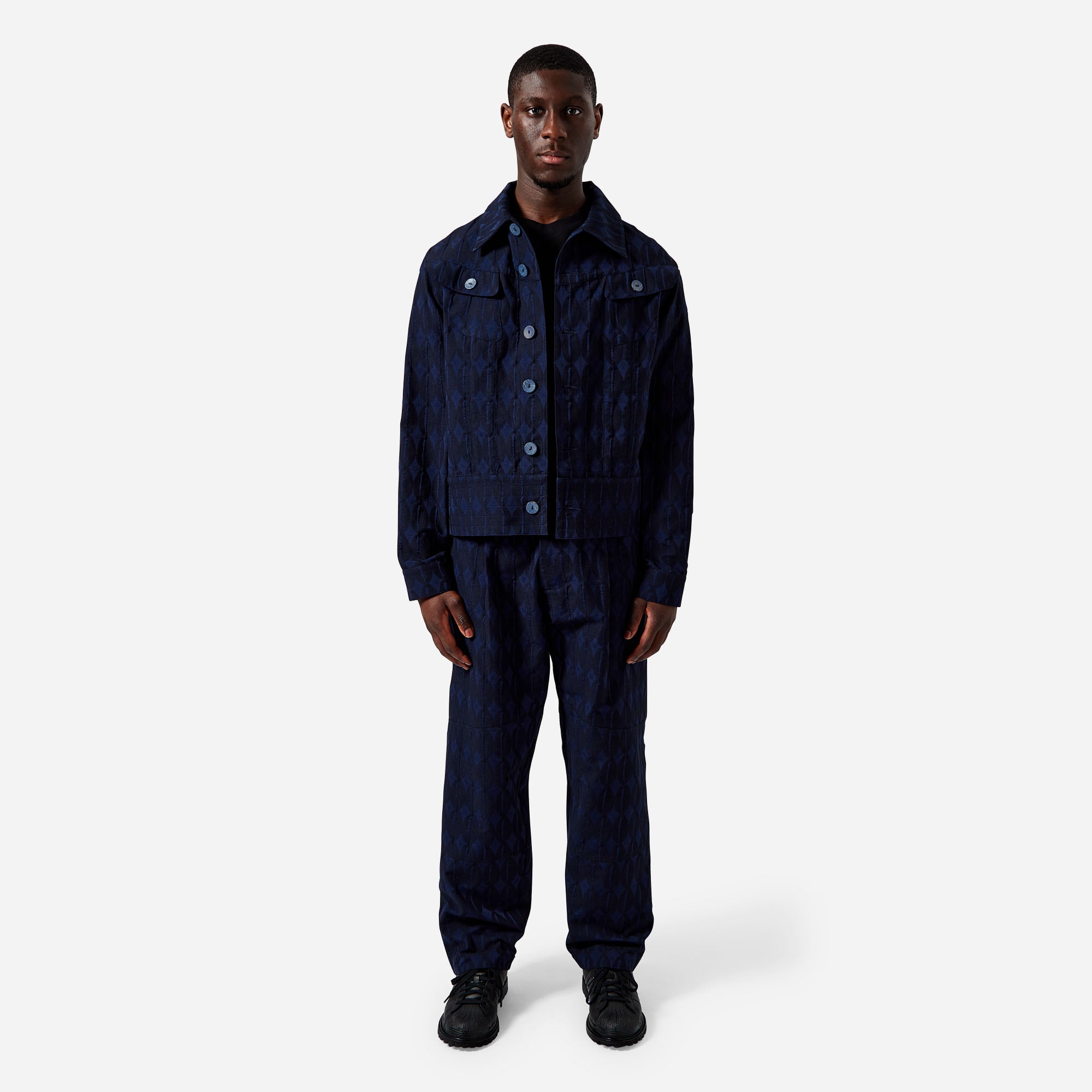 Navy Monogram Work Jacket