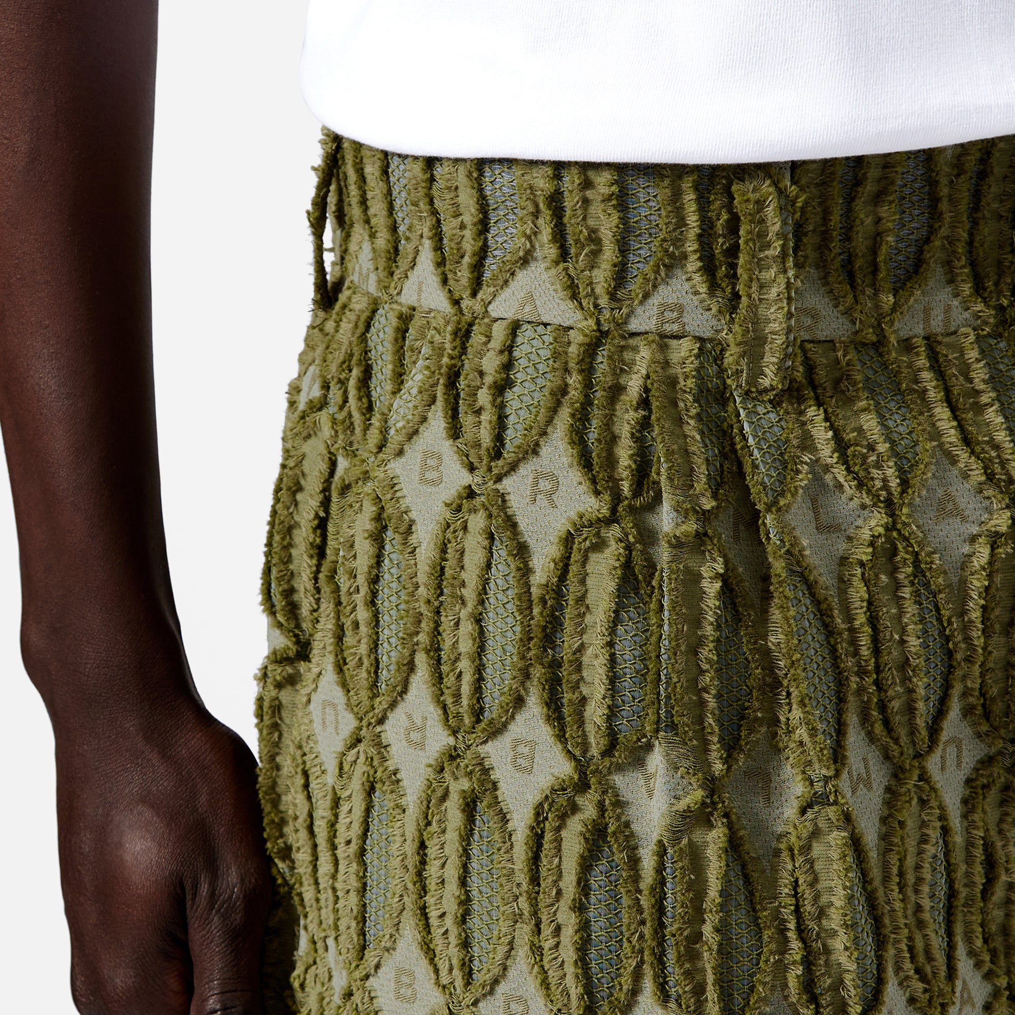 Green Monogram Tailored Shorts