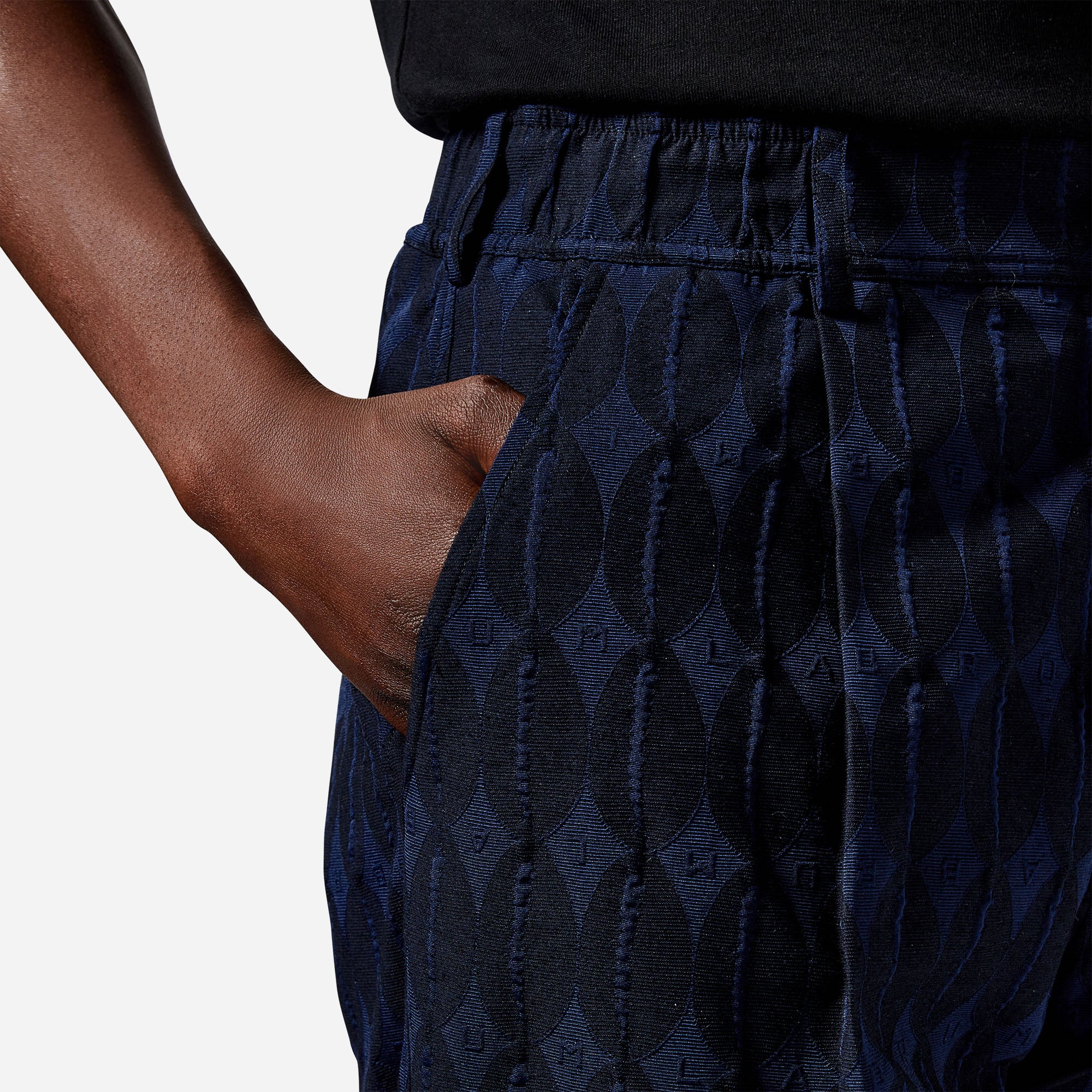 Navy Monogram Cargo Trousers