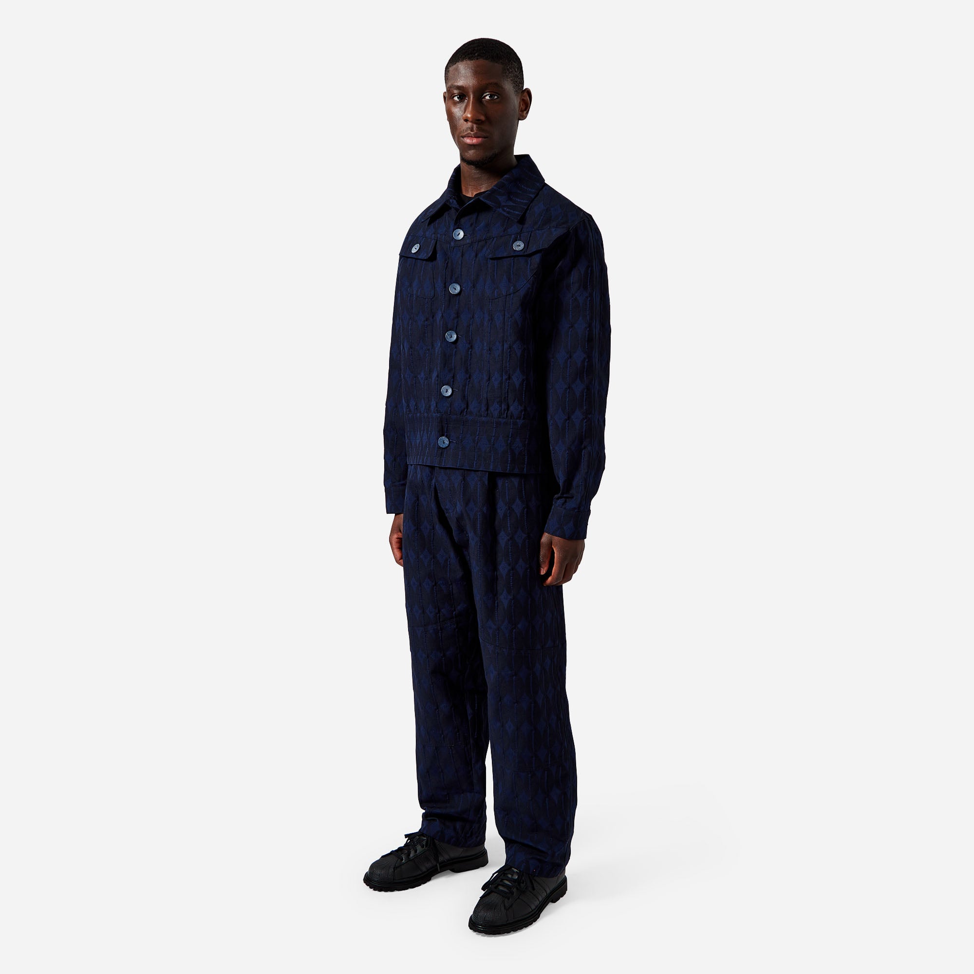 Navy Monogram Work Jacket