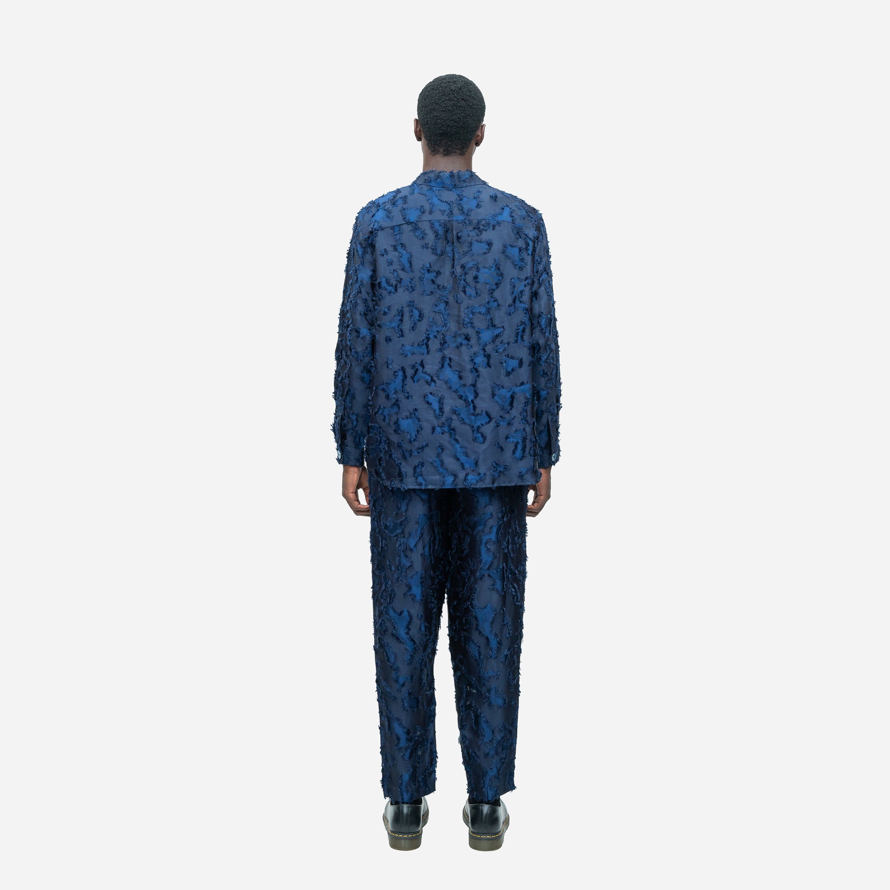 Royal Blue Textured Camo Shirt