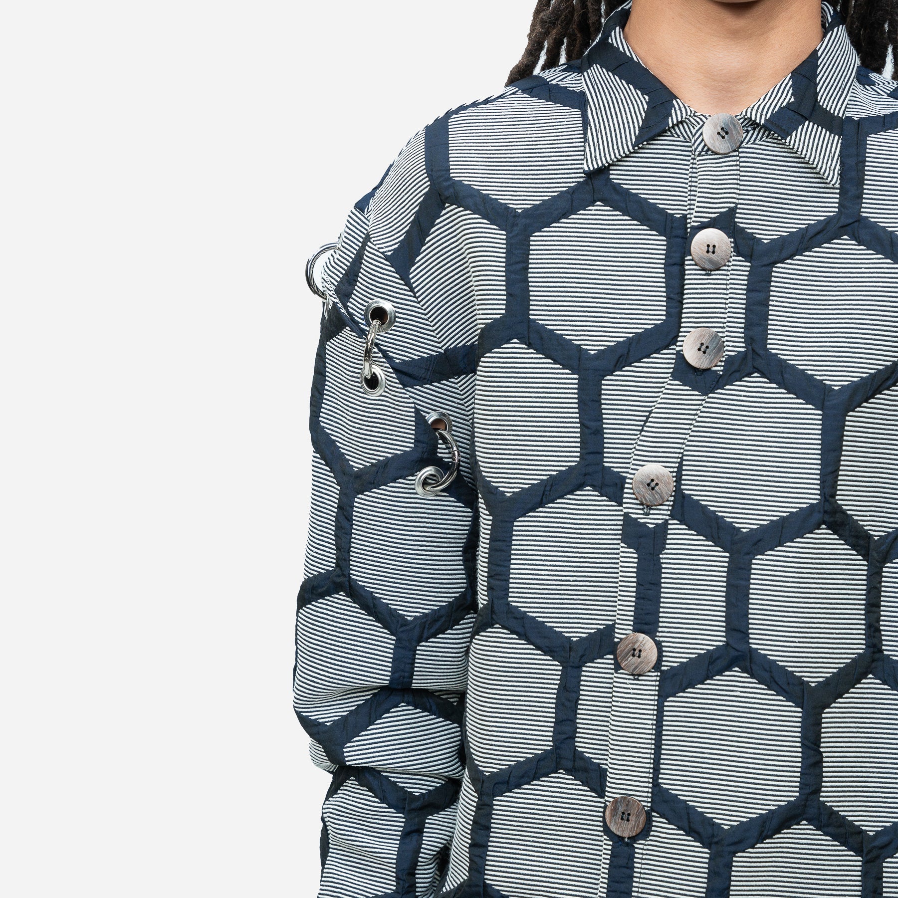 Hexagon Curved Eyelet Shirt